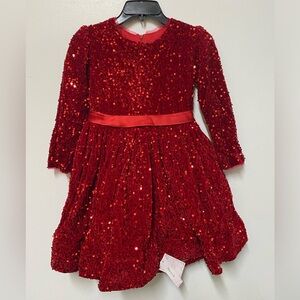 Sparkling Red Sequin Kids Dress